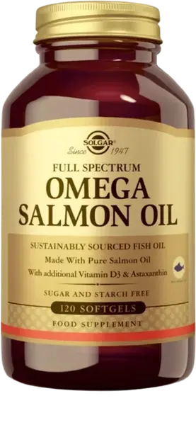SOLGAR Full Spectrum Omega Salmon oil 120 mäkkých kapsúl