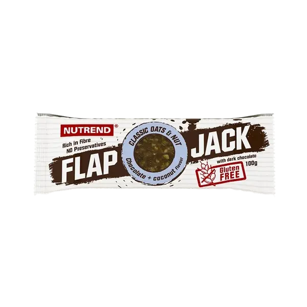 NUTREND FLAPJACK GLUTEN FREE , čokoláda + kokos s horkou čokoládou 100 g