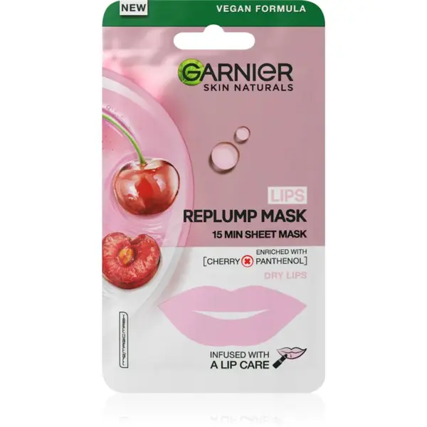 Garnier Replump Mask super hydratačná čistiaca textilná maska na pery 5 g