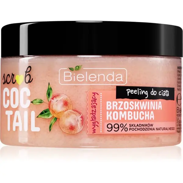 Bielenda Coctail Scrub Peach + Kombucha telový peeling s hydratačným účinkom 350 g