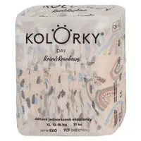 KOLORKY DAY Jednorazové EKO plienky dážď & dúhy XL(12-16 kg) 17 kusov