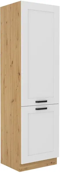 Vysoká skříňka pro vestavnou lednici Luna 60 LO-210 2F Barva korpusu: Dub artisan, Barva dvířek: Bílá