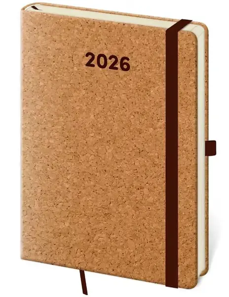 Týdenní diář 2026 A5 Cork s poutkem