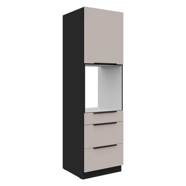 Vysoká skříňka pro vestavnou troubu Arona 60 DPS-210 3S1F - Premium Box Barva korpusu: Černá, Barva dvířek: Kašmír