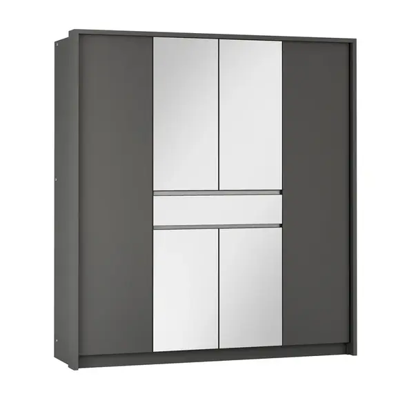 Šatní skříň Split Barva korpusu: Grafitová, Rozměry: 200 cm