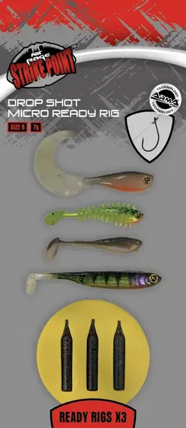Fox rage montáž drop shot micro ready rig 3 ks - velikost 6