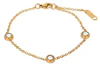 Troli Pozlacený ocelový náramek s třpytivými ozdobami