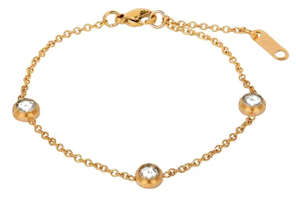 Troli Pozlacený ocelový náramek s třpytivými ozdobami