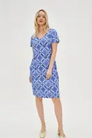 Marisse Patterned Blue Dress