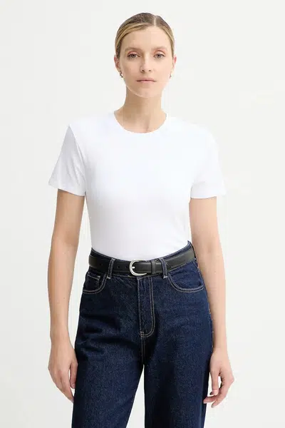 Bavlněné tričko Calvin Klein dámské, bílá barva, LV044C216G
