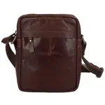 Pánská kožená crossbody taška hnědá - Greenwood Olwen