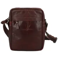 Pánská kožená crossbody taška hnědá - Greenwood Olwen