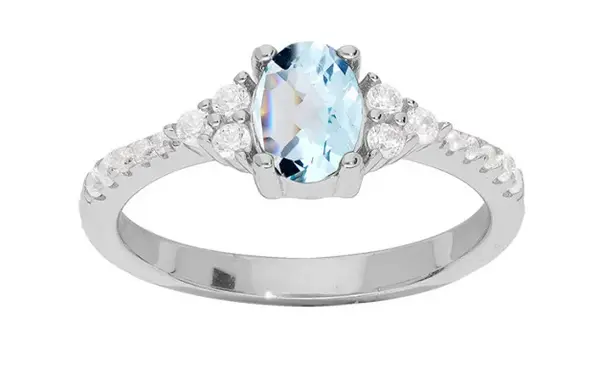 Brilio Silver Půvabný stříbrný prsten s topazem Mystic Stone SRC0203TZ 50 mm