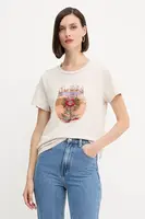 Bavlněné tričko Guess dámské, béžová barva, W5YI32 K9RM1