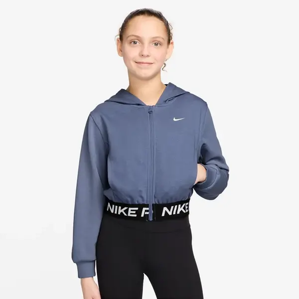 Nike Pro Fleece Big Kids (Girls) Dri-FIT Full-Zip Hoodie L