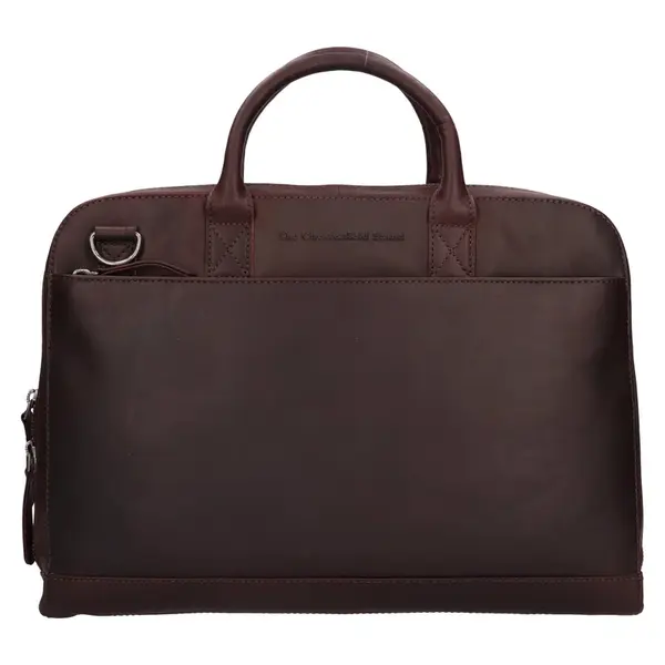 Kožená taška na notebook The Chesterfield Brand Tilbury - hnedá