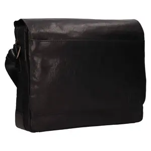 Pánska kožená taška cez rameno Lagen Noes - čierna