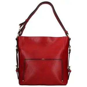 Elegantná dámska kožená kabelka Katana Darina - červená