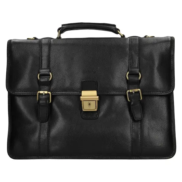 Pánska kožená aktovka Katana Maness - čierna