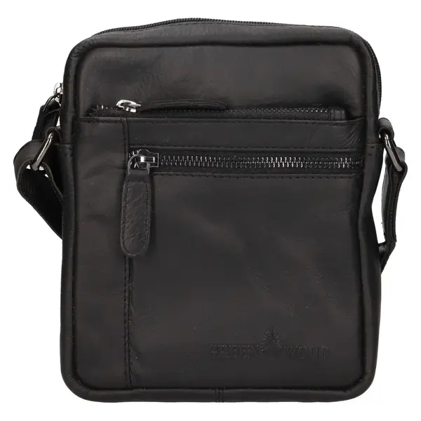 Pánská kožená taška přes rameno Greenwood Paulo - černá