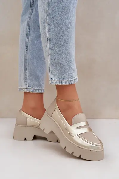 Kožené Dámske Mokasíny Na Platforme A Plochém Opätku Leopard Zazoo