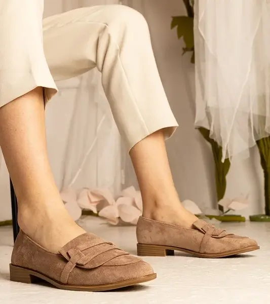 Gemre Hnedé dámske klasické mokasíny z ekosemišu Laiza