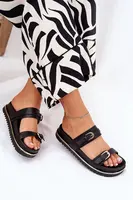 Boto Dámske Hladké Sandále Na Platforme S Popruhmi A Prackami Čierne Ziferte