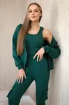 Set 3in1 sweatshirt + top + pants green