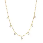 Brosway Třpytivý pozlacený náhrdelník s krystaly Symphonia BYM141