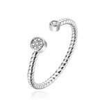 Agato Okouzlující otevřený stříbrný prsten se zirkony AGT-R69W 57 mm