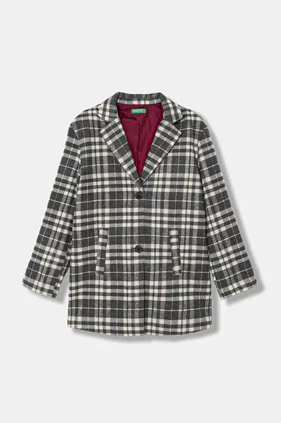 Detský kabát s prímesou vlny United Colors of Benetton