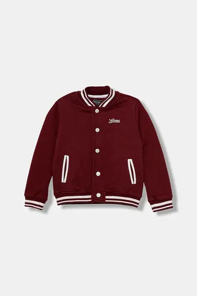 Dětská mikina Guess vínová barva, hladká, N5YQ10 K0160