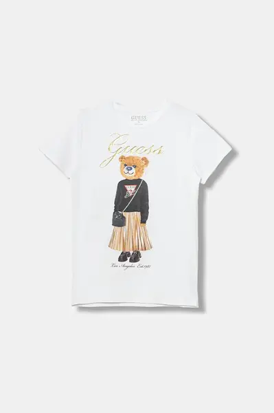 Dětské bavlněné tričko Guess bílá barva, J5BI39 J1314