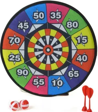 Terč na suchý zip s míčky a šipkami – 35 cm