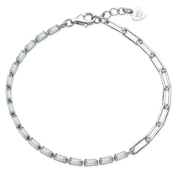 MOISS Stylový stříbrný náramek s kubickými zirkony B0001494