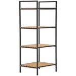 Xora REGÁL, hnědá, přírodní barvy, černá, železo, 39/95/32,5 cm