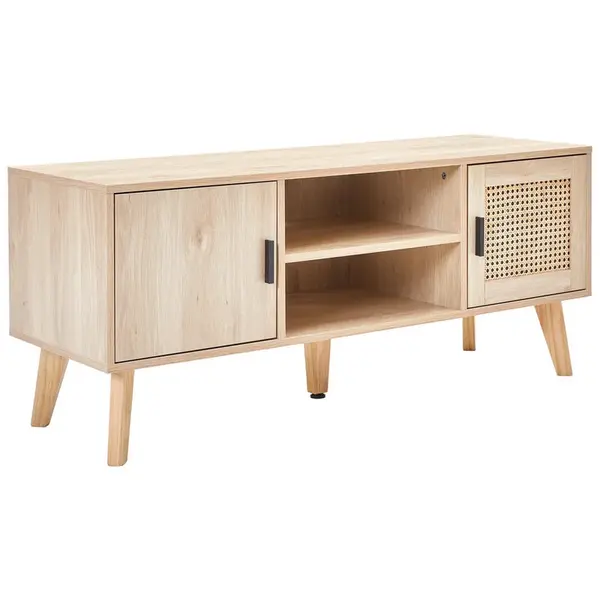 PBJ NÍZKÁ KOMODA, borovice, ratan, přírodní barvy, 120/50/40 cm