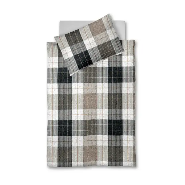 Fleuresse POVLEČENÍ, krep, šedá, bílá, cappuccino, 140/200 cm