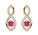 Troli Okouzlující pozlacené náušnice s fuchsiovými zirkony PO/SE09089C