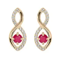 Troli Okouzlující pozlacené náušnice s fuchsiovými zirkony PO/SE09089C