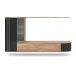 MID.YOU OBÝVACÍ STĚNA, černá, barvy dubu