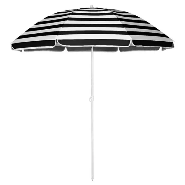 Slnečník plážový čierno biely Ø160cm SP160BK