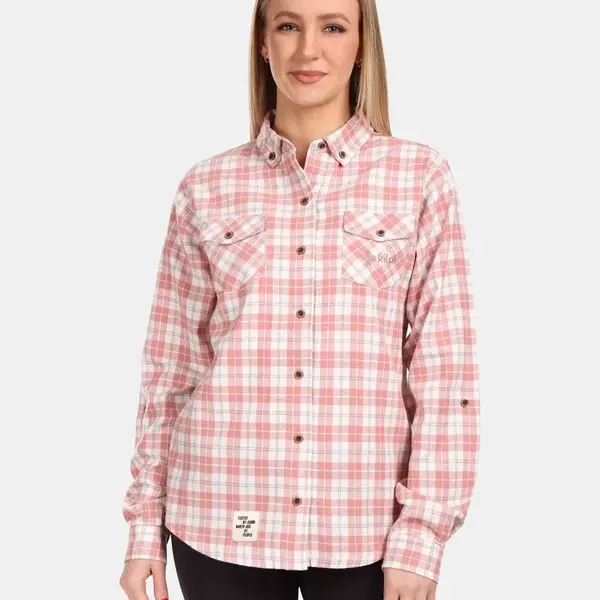 Women's sports flannel shirt Kilpi FLANNY-W Pink