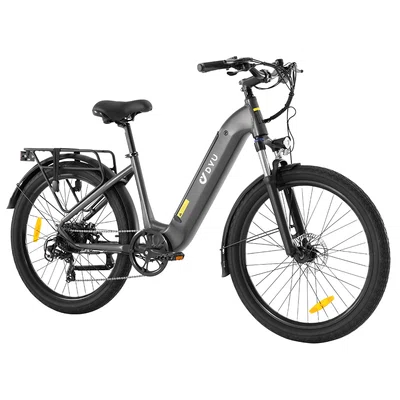 DYU C1 Electric Bike 350W Motor 36V 10Ah Battery 26*2.5" All-terrain Tires 25km/h Max Speed 65km Max Range Dual Disc Brakes