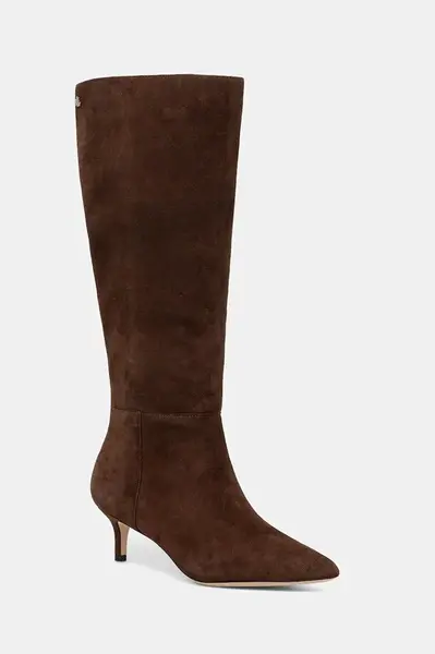 Semišové boty Lauren Ralph Lauren Mckay Tl Hl dámské, hnědá barva, na podpatku, 802967811004