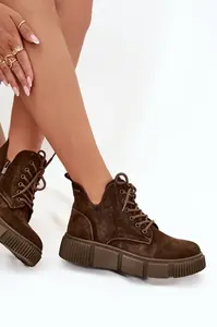 BIG STAR SHOES Semišové Nízké Dámské Kotníky Na Platformě Big Star