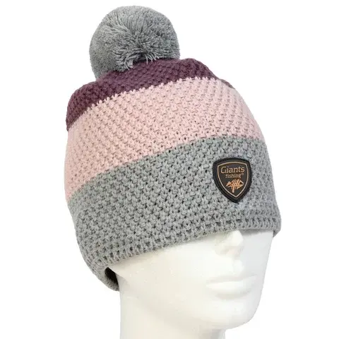 Giants fishing zimní čepice dámská tříbarevná s bambulkou