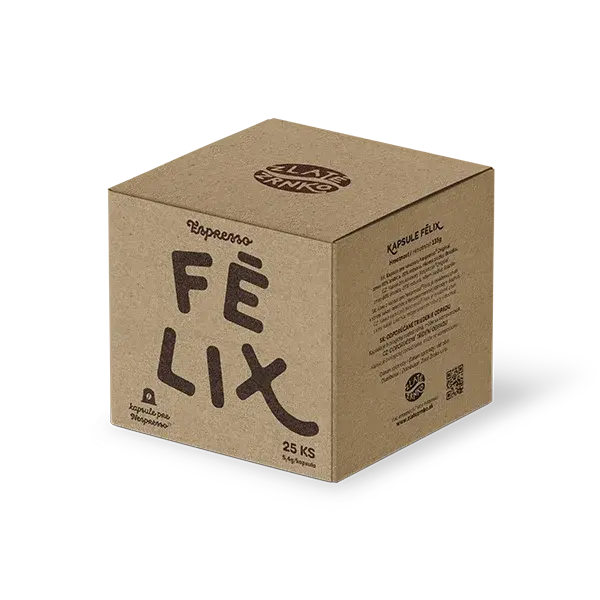 Kapsle Zlaté Zrnko pro kávovary Nespresso Original® - Félix (80% arabika 20% robusta, kompostovatelná kapsle) 25ks