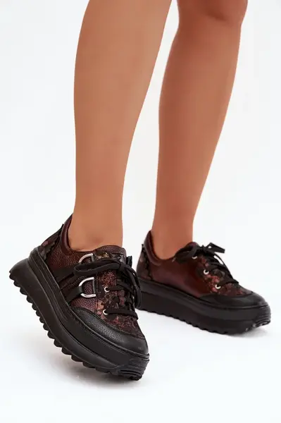 Kožené dámske tenisky na platforme Maciejka