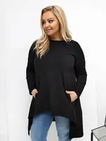 Čierna plus size blúzka s vreckami